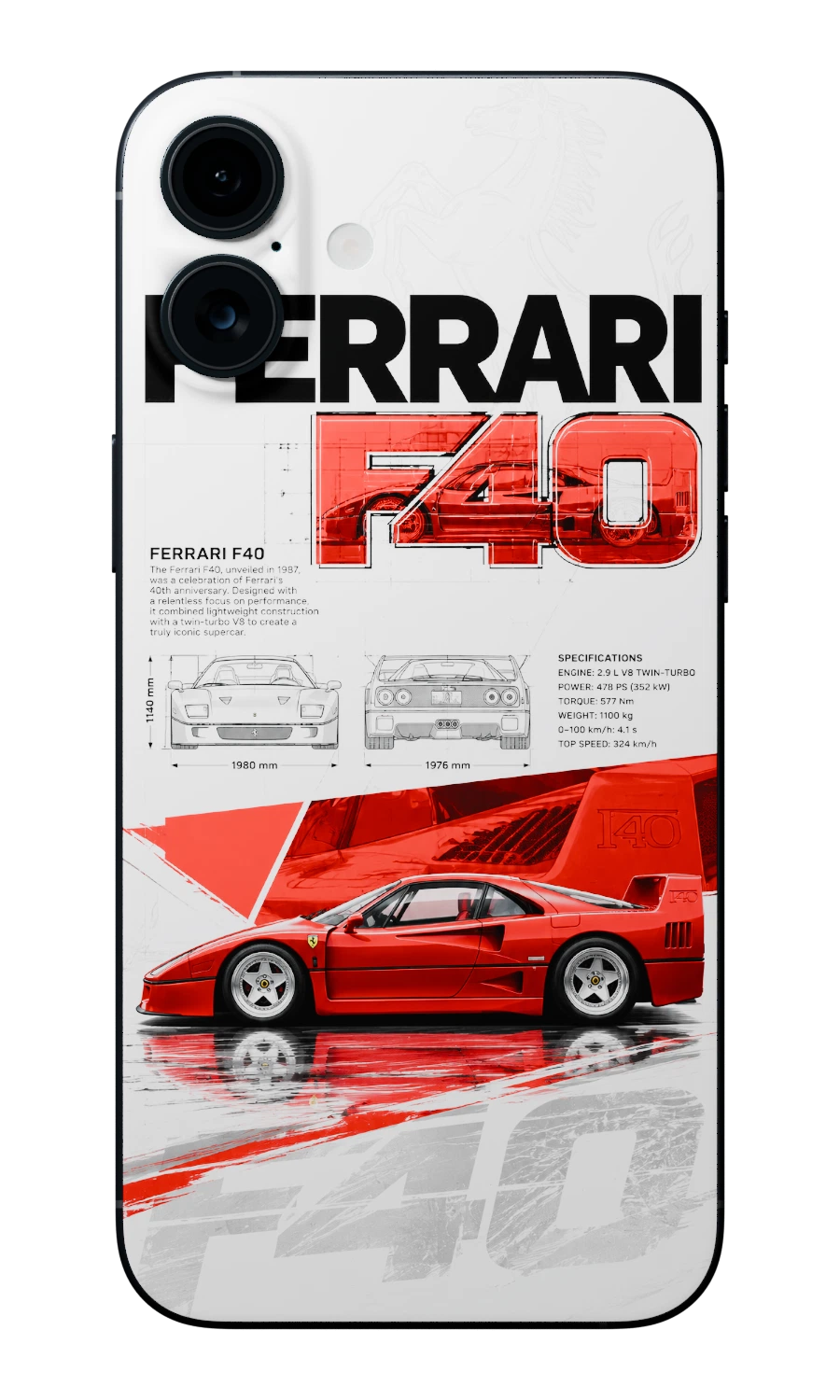 Sports Cars Mobile Skin (Ferrari F 40)